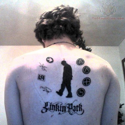 Upperback Linkin Park Logos Tattoos For Girls